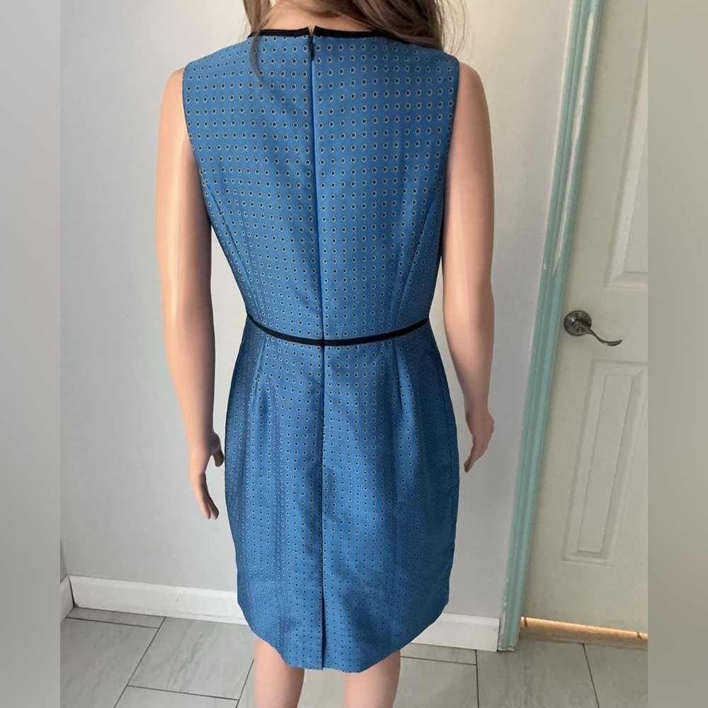 J. Crew Blue Mini Dress with Black Trim - Picture 3 of 14